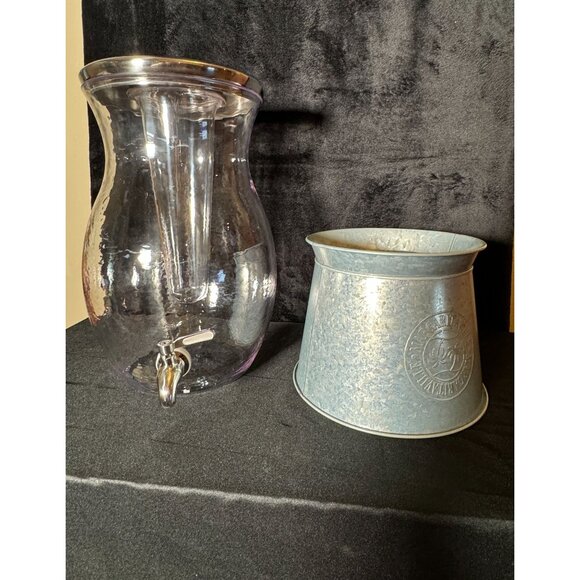 Margaritaville 2.5 Gal Beverage Dispenser With Ice Core & Galvanized Stand/Stain - Picture 3 of 4